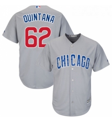 Youth Majestic Chicago Cubs 62 Jose Quintana Replica Grey Road Cool Base MLB Jersey 
