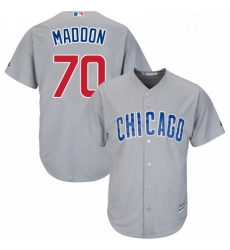 Youth Majestic Chicago Cubs 70 Joe Maddon Authentic Grey Road Cool Base MLB Jersey