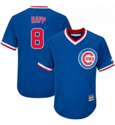Youth Majestic Chicago Cubs 8 Ian Happ Replica Royal Blue Cooperstown Cool Base MLB Jersey 