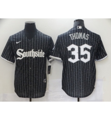 Chicago White Sox 35 Frank Thomas Black 2021 City Connect Cool Base Jersey