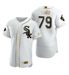 Chicago White Sox 79 Jose Abreu White Nike Mens Authentic Golden Edition MLB Jersey