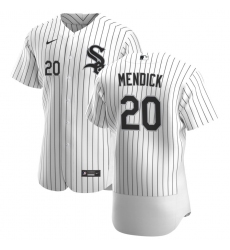 Men Chicago White Sox 20 Danny Mendick Men Nike White Home 2020 Flex Base Player MLB Jersey