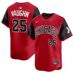 Men Chicago White Sox 25 Andrew Vaughn Red Black 2025 City Connect Limited Stitched Baseball Jersey