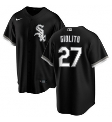 Men Chicago White Sox 27 Lucas Giolito Black Cool Base Stitched Jersey