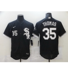 Men Chicago White Sox 35 Frank Thomas Black Stitched MLB Flex Base Nike Jersey