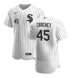 Men Chicago White Sox 45 Garrett Crochet Men Nike White Home 2020 Flex Base Player MLB Jersey