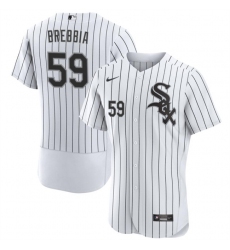 Men Chicago White Sox 59 John Brebbia White Flex Base Stitched Baseball Jersey