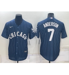 Men Chicago White Sox 7 Tim Anderson Navy Cool Base Stitched Jersey