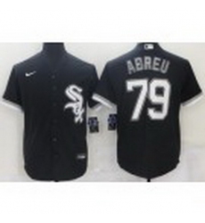 Men Chicago White Sox 79 Jose Abreu Black Cool Base Stitched Nike Jersey