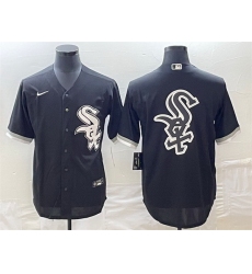 Men Chicago White Sox Black Team Big Logo Cool Base Stitched JerseyS
