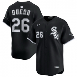 Men Chicago White Sox Nike Black Alternate Limited Jersey Quero Edgar 26