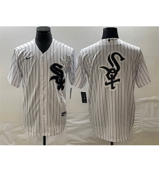 Men Chicago White Sox White Team Big Logo Cool Base Stitched JerseyS
