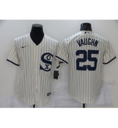 Men Nike Chicago White Sox 25 Andrew Vaughn Cream Game 2021 Field of Dreams Jersey