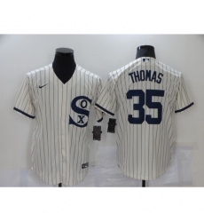 Men Nike Chicago White Sox 35 Frank Thomas Cream Game 2021 Field of Dreams Jersey