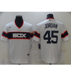 Men Nike Chicago White Sox Michael Jordan 45 White Pullover MLB Jersey