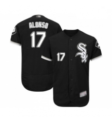 Mens Chicago White Sox 17 Yonder Alonso Black Alternate Flex Base Authentic Collection Baseball Jersey