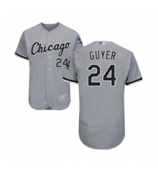 Mens Chicago White Sox 24 Brandon Guyer Grey Road Flex Base Authentic Collection Baseball Jersey
