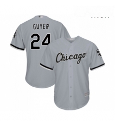 Mens Chicago White Sox 24 Brandon Guyer Replica Grey Road Cool Base Baseball Jersey 