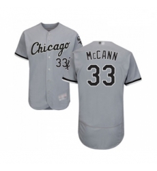 Mens Chicago White Sox 33 James McCann Grey Road Flex Base Authentic Collection Baseball Jersey