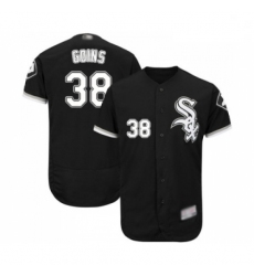 Mens Chicago White Sox 38 Ryan Goins Black Alternate Flex Base Authentic Collection Baseball Jersey