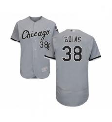 Mens Chicago White Sox 38 Ryan Goins Grey Road Flex Base Authentic Collection Baseball Jersey