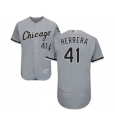 Mens Chicago White Sox 41 Kelvin Herrera Grey Road Flex Base Authentic Collection Baseball Jersey