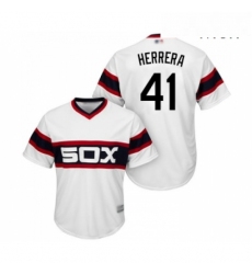 Mens Chicago White Sox 41 Kelvin Herrera Replica White 2013 Alternate Home Cool Base Baseball Jersey 