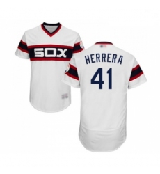 Mens Chicago White Sox 41 Kelvin Herrera White Alternate Flex Base Authentic Collection Baseball Jersey