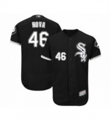 Mens Chicago White Sox 46 Ivan Nova Black Alternate Flex Base Authentic Collection Baseball Jersey