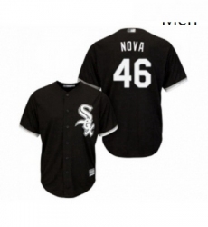Mens Chicago White Sox 46 Ivan Nova Replica Black Alternate Home Cool Base Baseball Jersey 