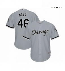 Mens Chicago White Sox 46 Ivan Nova Replica Grey Road Cool Base Baseball Jersey 