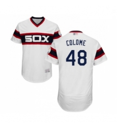 Mens Chicago White Sox 48 Alex Colome White Alternate Flex Base Authentic Collection Baseball Jersey