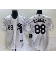 Men's Chicago White Sox #88 Luis Robert White Cool Base Stitched Jersey