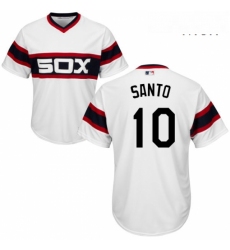 Mens Majestic Chicago White Sox 10 Ron Santo Replica White 2013 Alternate Home Cool Base MLB Jersey