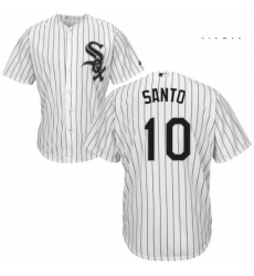 Mens Majestic Chicago White Sox 10 Ron Santo Replica White Home Cool Base MLB Jersey