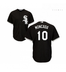 Mens Majestic Chicago White Sox 10 Yoan Moncada Replica Black Alternate Home Cool Base MLB Jerseys 