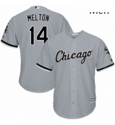 Mens Majestic Chicago White Sox 14 Bill Melton Replica Grey Road Cool Base MLB Jersey