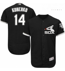 Mens Majestic Chicago White Sox 14 Paul Konerko Authentic Black Alternate Home Cool Base MLB Jersey