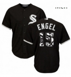 Mens Majestic Chicago White Sox 15 Adam Engel Authentic Black Team Logo Fashion Cool Base MLB Jersey 