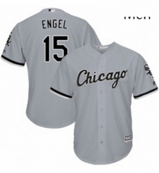 Mens Majestic Chicago White Sox 15 Adam Engel Replica Grey Road Cool Base MLB Jersey 