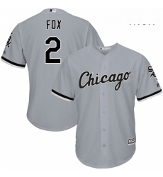 Mens Majestic Chicago White Sox 2 Nellie Fox Replica Grey Road Cool Base MLB Jersey
