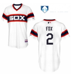 Mens Majestic Chicago White Sox 2 Nellie Fox White Alternate Flex Base Authentic Collection MLB Jersey