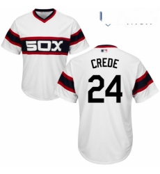 Mens Majestic Chicago White Sox 24 Joe Crede Replica White 2013 Alternate Home Cool Base MLB Jersey