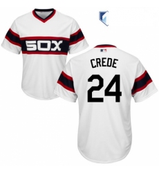 Mens Majestic Chicago White Sox 24 Joe Crede White Alternate Flex Base Authentic Collection MLB Jersey