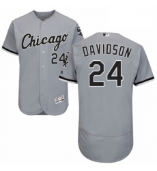 Mens Majestic Chicago White Sox 24 Matt Davidson Grey Road Flex Base Authentic Collection MLB Jersey