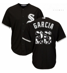 Mens Majestic Chicago White Sox 26 Avisail Garcia Authentic Black Team Logo Fashion Cool Base MLB Jersey