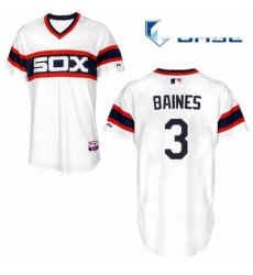 Mens Majestic Chicago White Sox 3 Harold Baines Replica White 2013 Alternate Home Cool Base MLB Jersey