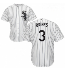 Mens Majestic Chicago White Sox 3 Harold Baines Replica White Home Cool Base MLB Jersey