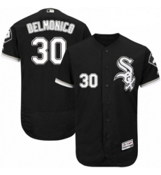 Mens Majestic Chicago White Sox 30 Nicky Delmonico Black Alternate Flex Base Authentic Collection MLB Jersey