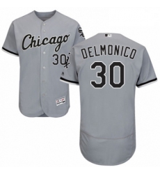 Mens Majestic Chicago White Sox 30 Nicky Delmonico Grey Road Flex Base Authentic Collection MLB Jersey